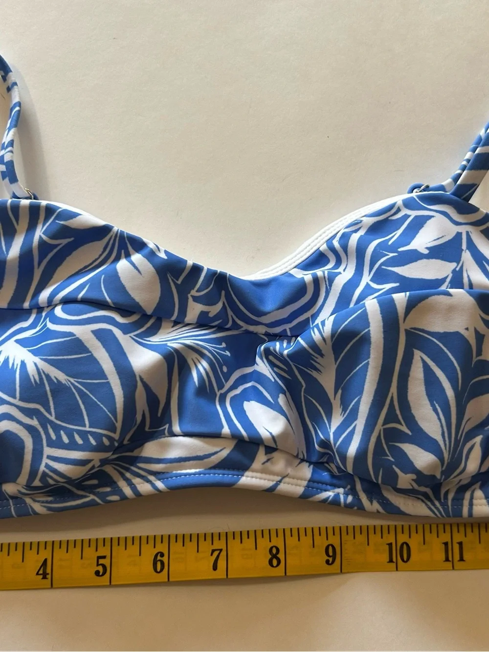 Old Navy Blue and White Floral Bralette Bikini Top